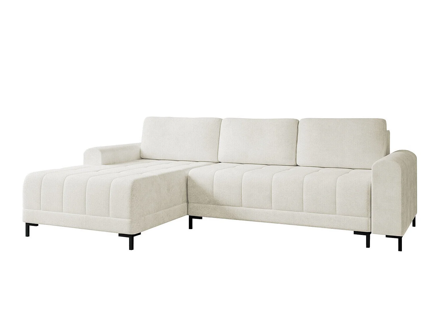 Canapé d'angle convertible 3 places en tissu blanc STONECREST