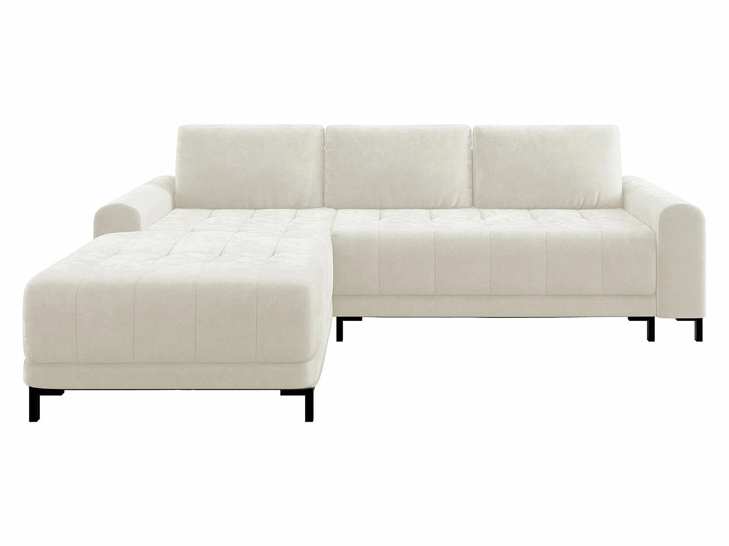Canapé d'angle convertible 3 places en tissu blanc STONECREST