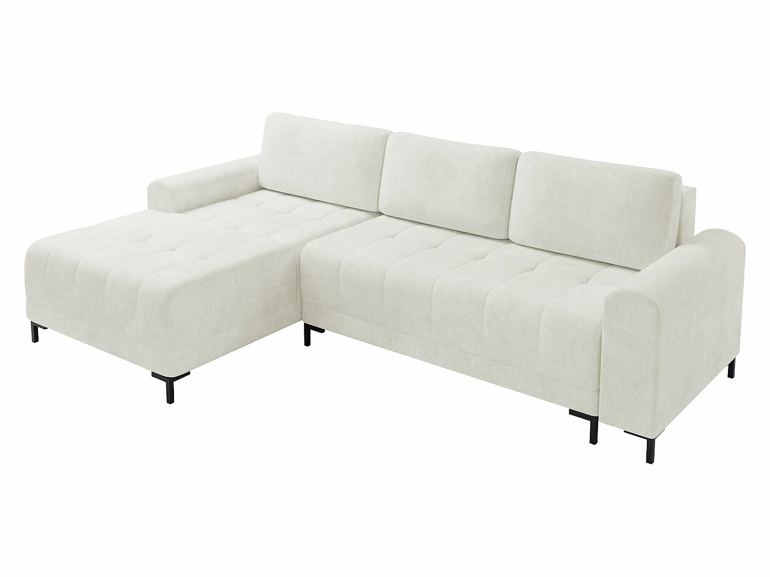 Canapé d'angle convertible 3 places en tissu blanc STONECREST