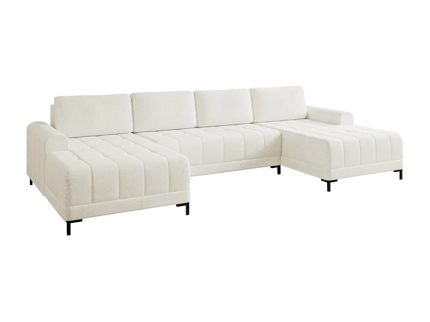 Canapé d'angle Stonecrest 101, Blanc, Fonction de couchage, Boîte de literie, 337x168cm