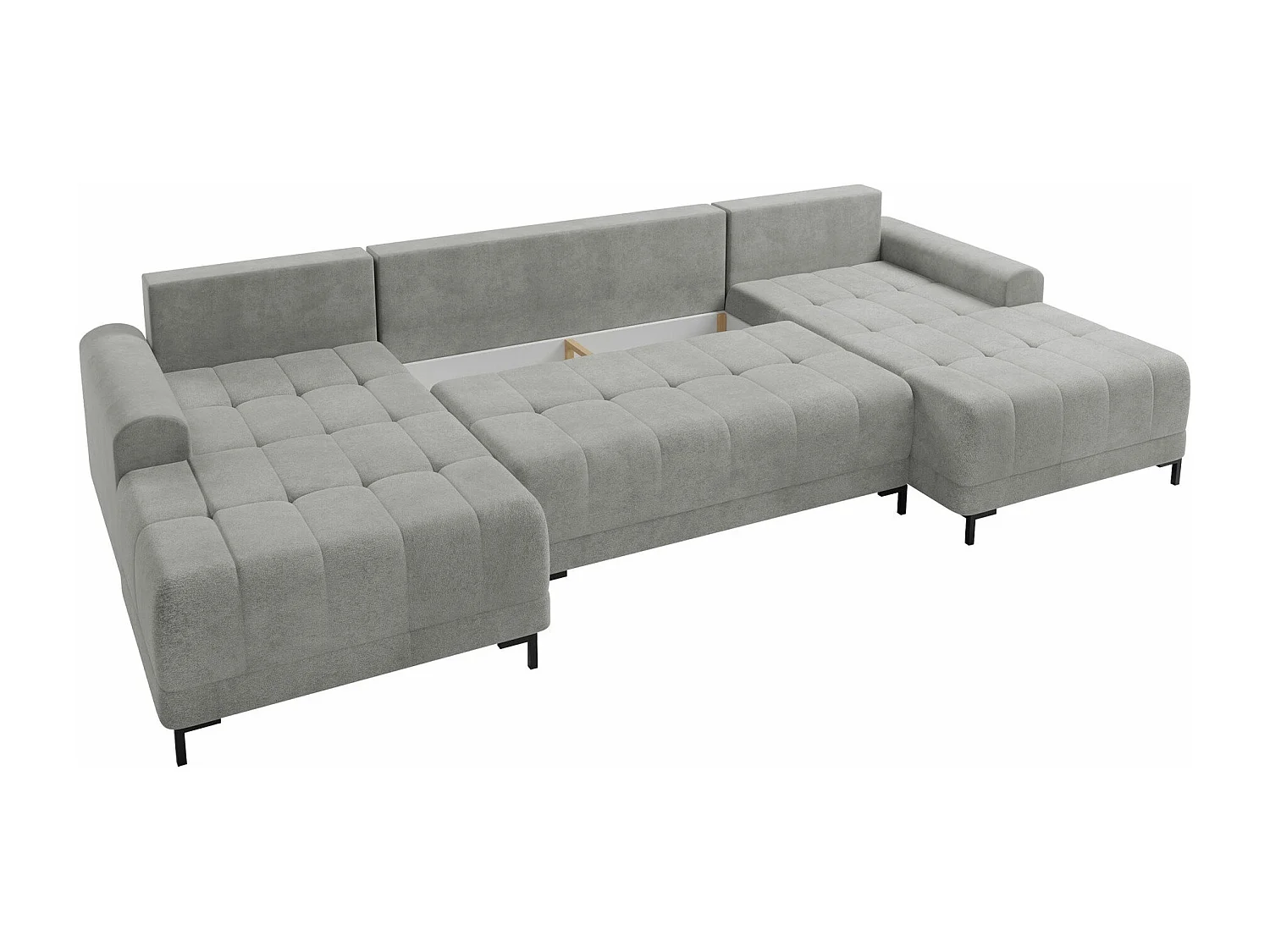 Canapé d'angle Stonecrest 101, Blanc, Fonction de couchage, Boîte de literie, 337x168cm