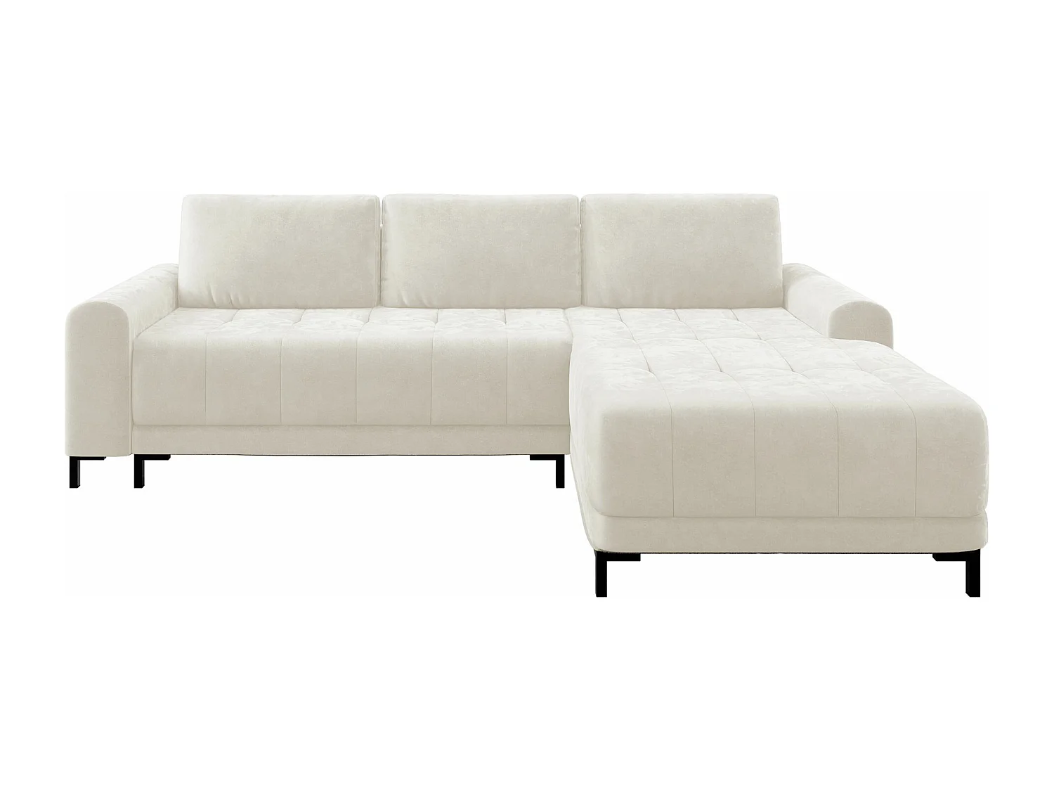 Canapé d'angle Stonecrest 100, Blanc, Fonction de couchage, Boîte de literie, 258x168cm