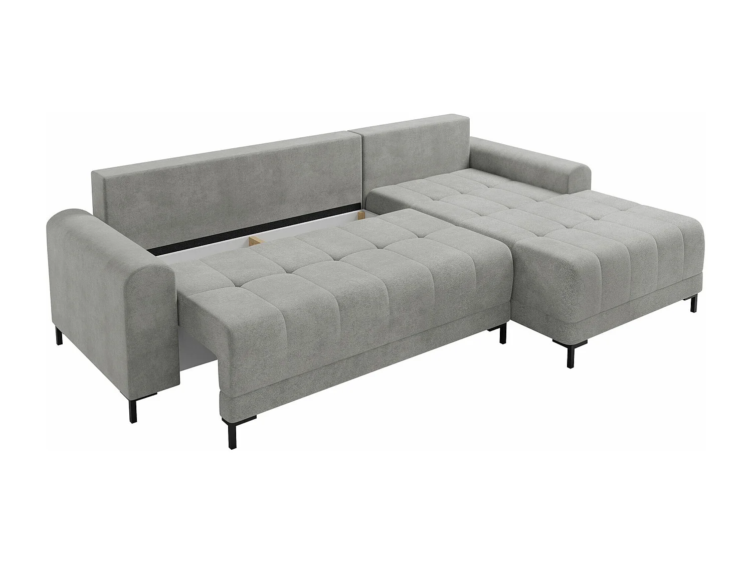 Canapé d'angle Stonecrest 100, Blanc, Fonction de couchage, Boîte de literie, 258x168cm