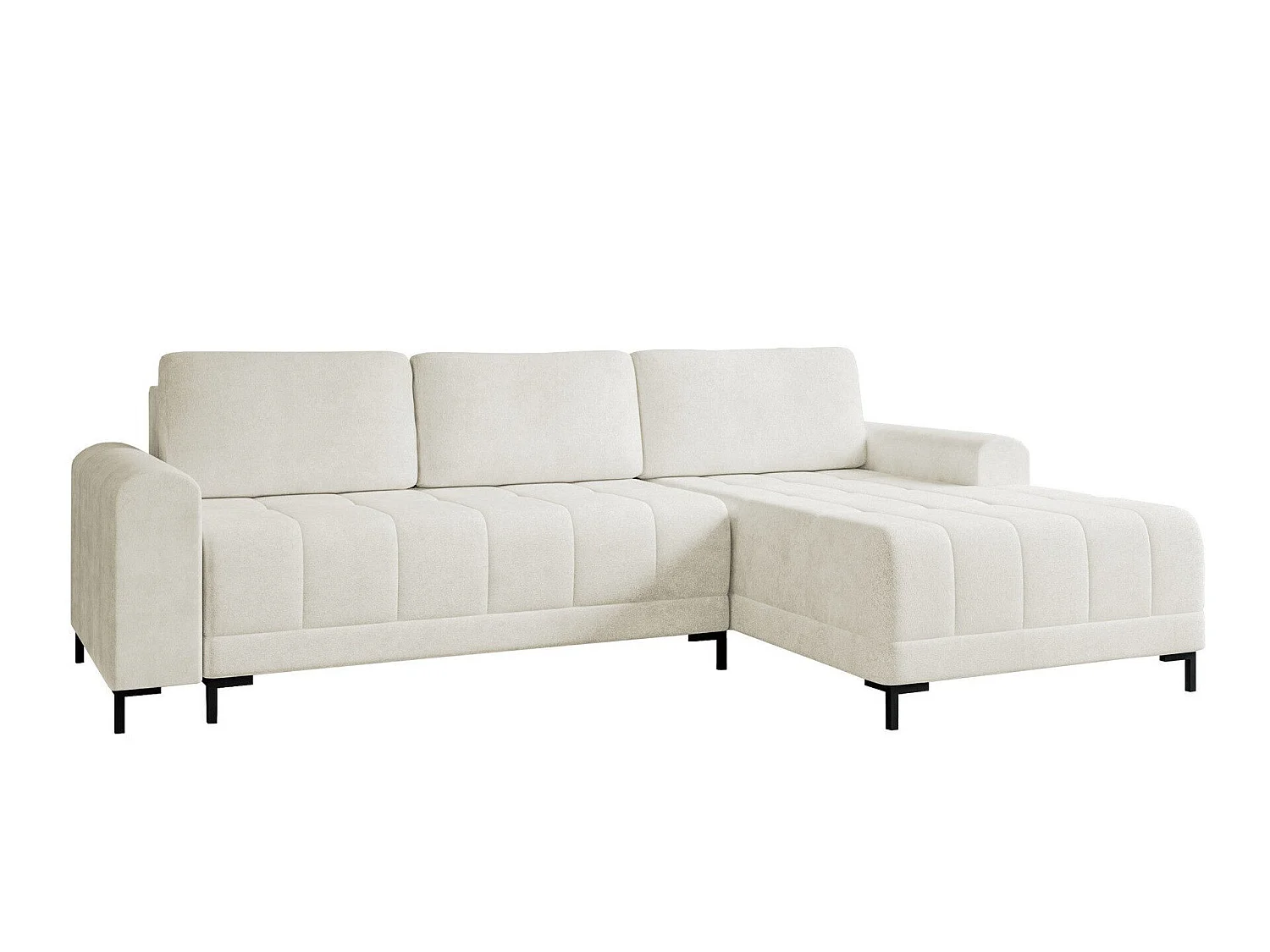 Canapé d'angle convertible 3 places en tissu blanc STONECREST