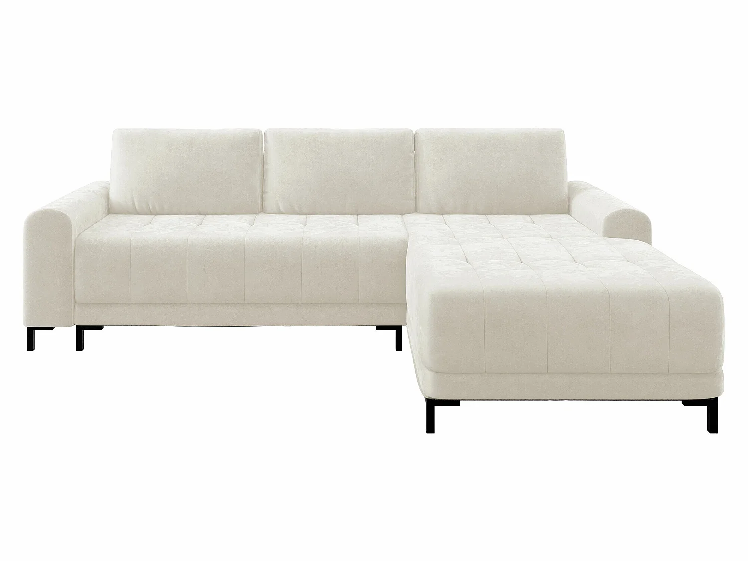 Canapé d'angle convertible 3 places en tissu blanc STONECREST