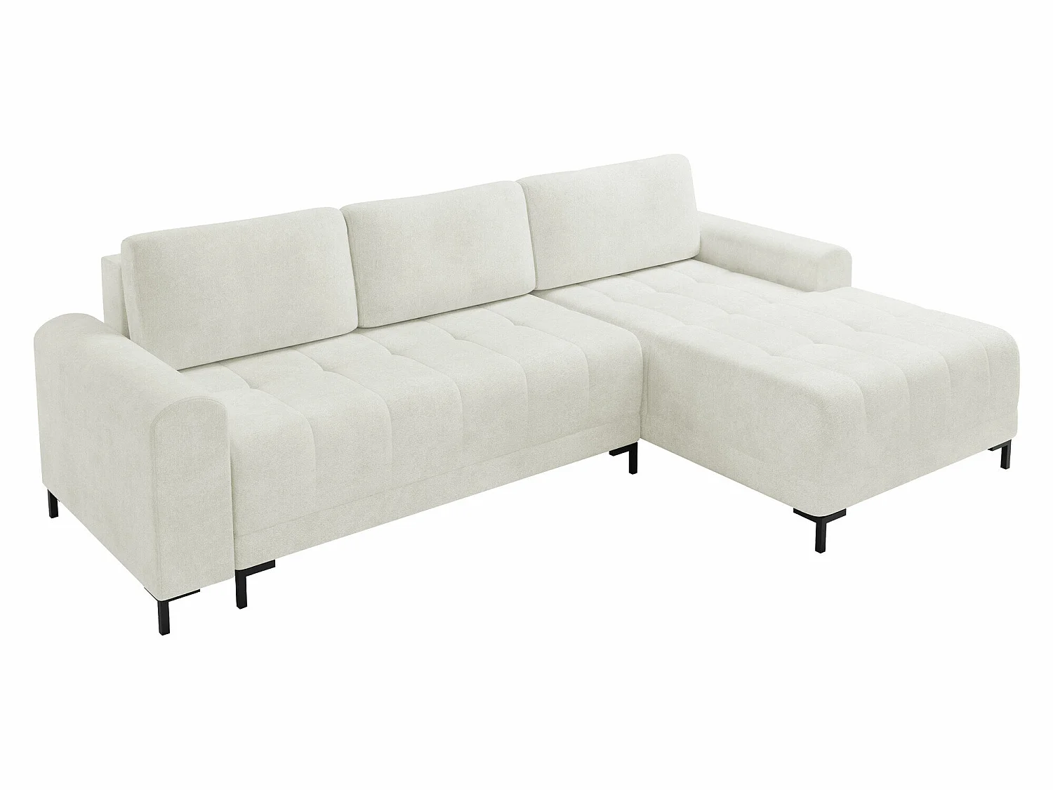 Canapé d'angle convertible 3 places en tissu blanc STONECREST