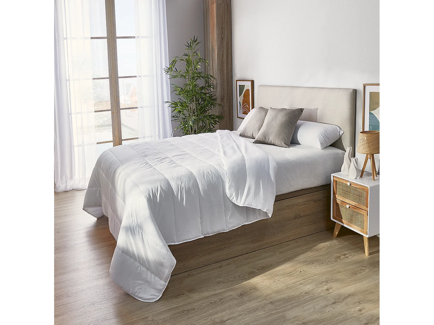 Dekbed 260 x 240 cm van gesiliconiseerde holle vezel (polyester), 5 cm - ESSENTIAL van PIKOLIN HOME