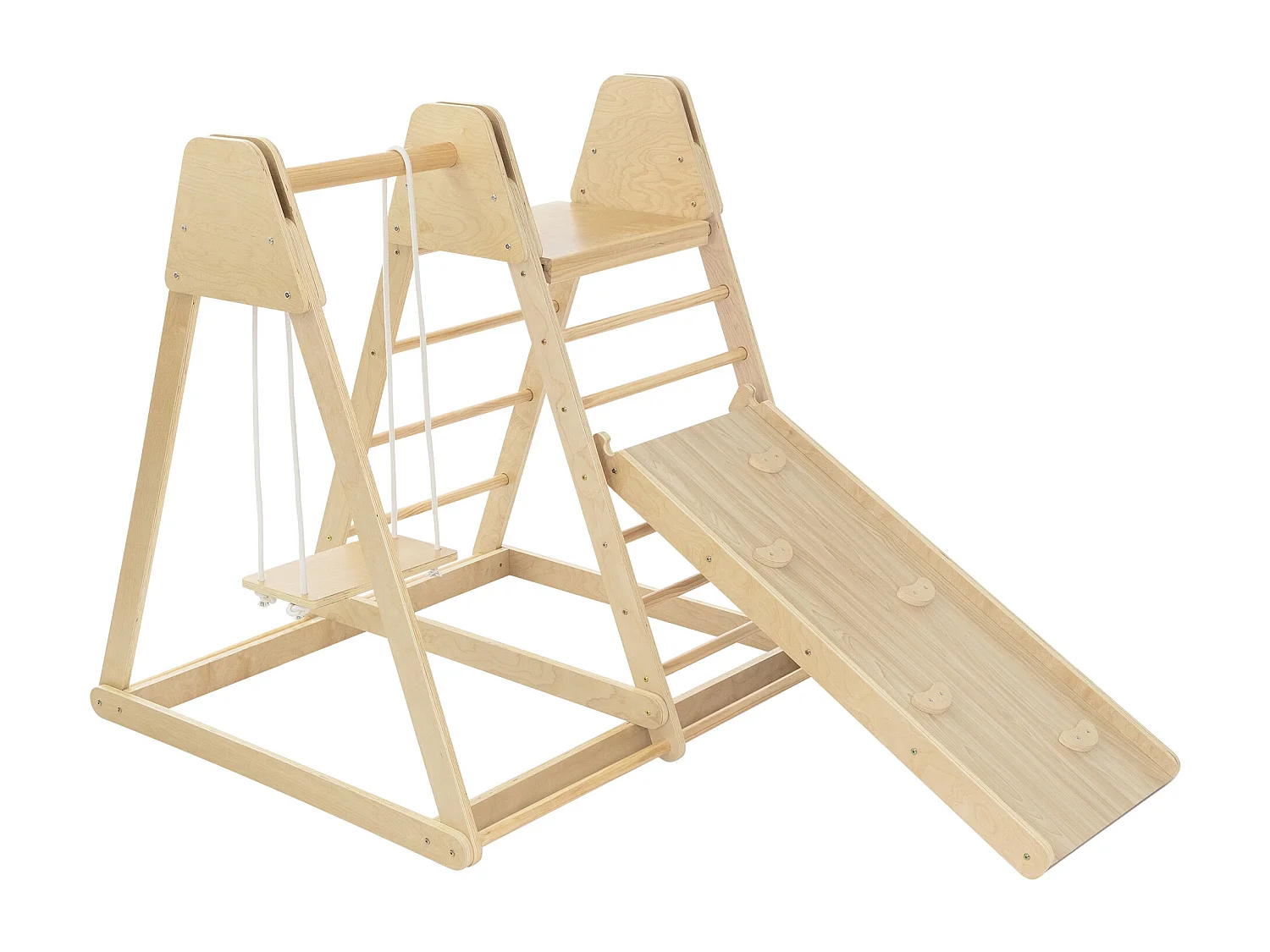 Ensemble d'escalade indoor pliable en bois 2x échelle balançoire planches enfant