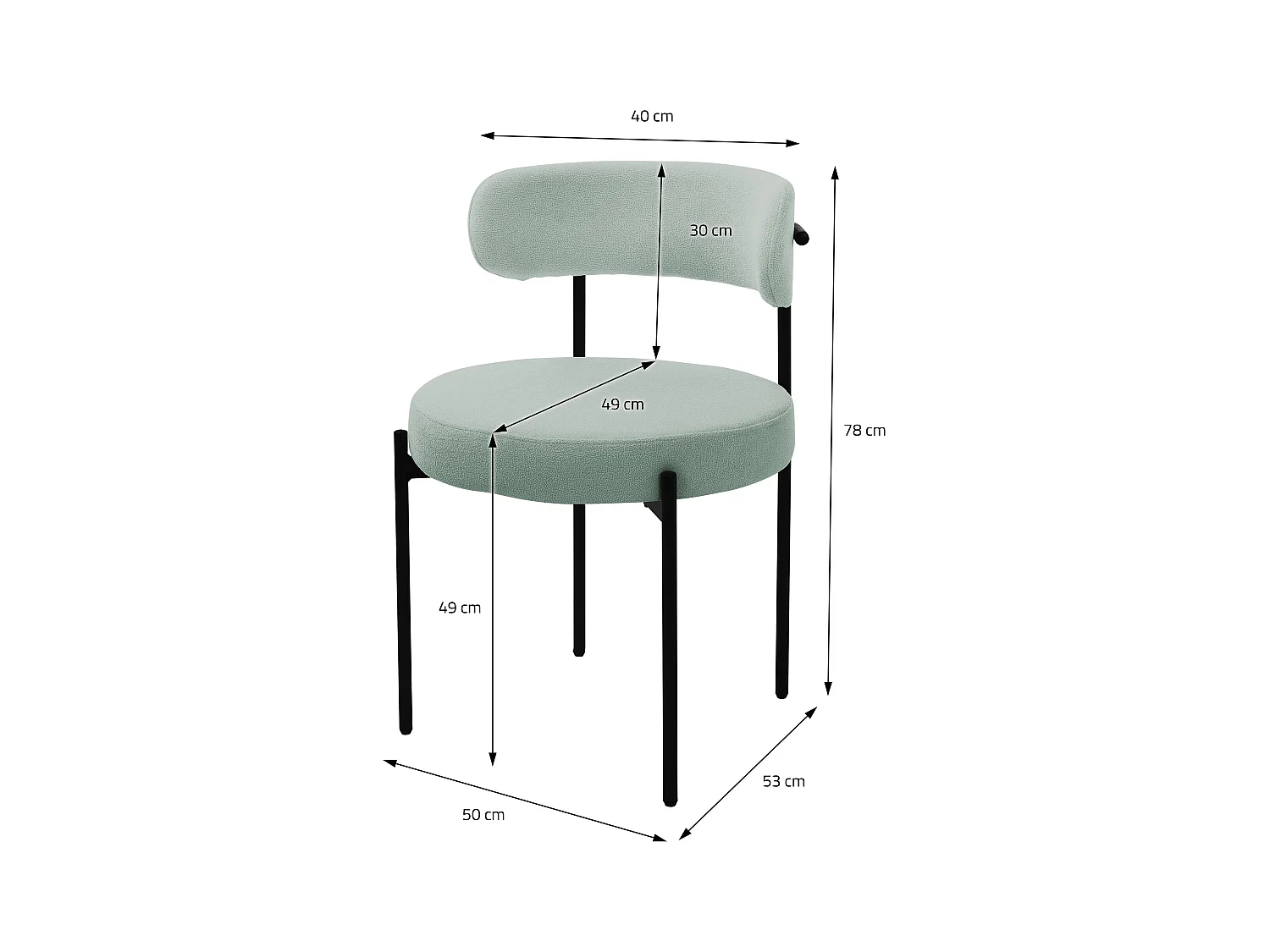 Set 2x sillas de comedor tejido teddy verde de terciopelo ergonómico moderno