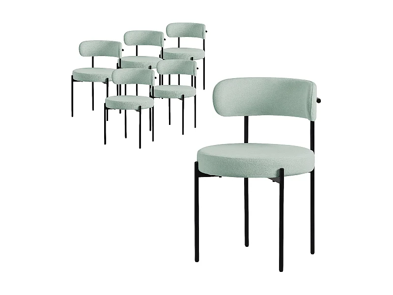 Set di 6 sedie da sala da pranzo verde da cucina soggiorno poltrona ergonomiche