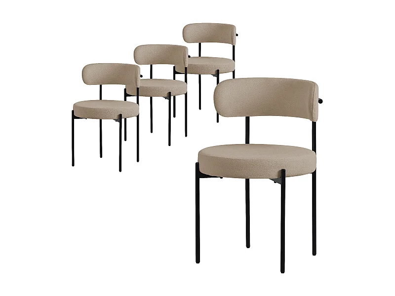 Set di 4 sedie da sala da pranzo marrone cucina soggiorno poltrona ergonomiche