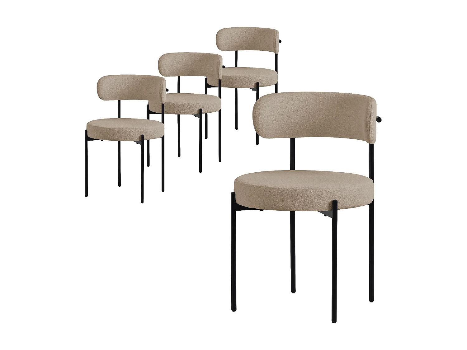 Set di 4 sedie da sala da pranzo marrone cucina soggiorno poltrona ergonomiche