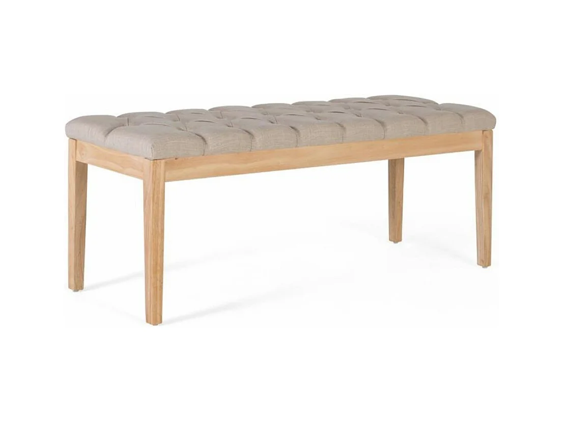 Banc 2 places Tissu Marron - Décoration d'Autrefois