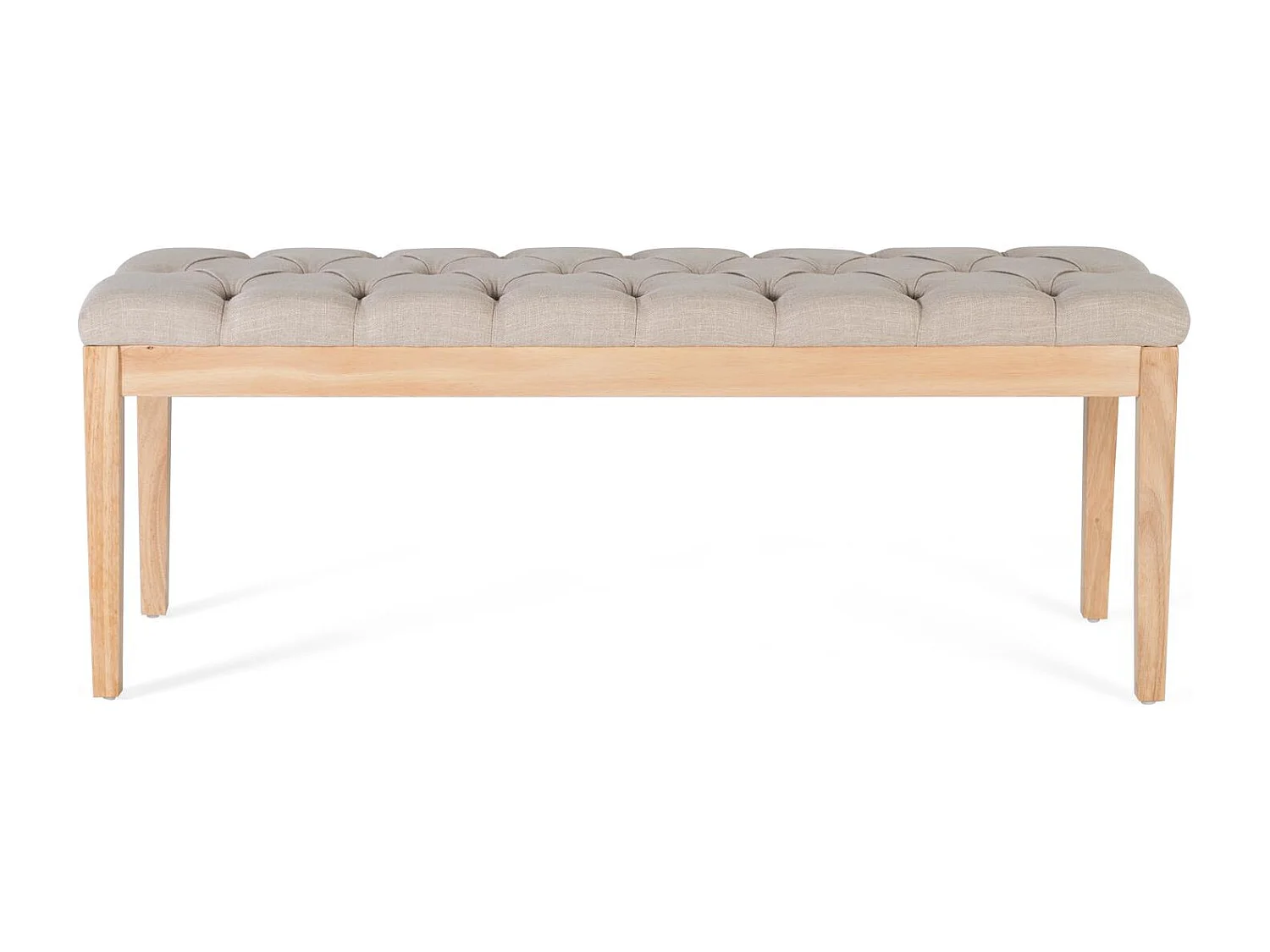 Banc pin naturel et tissu beige
