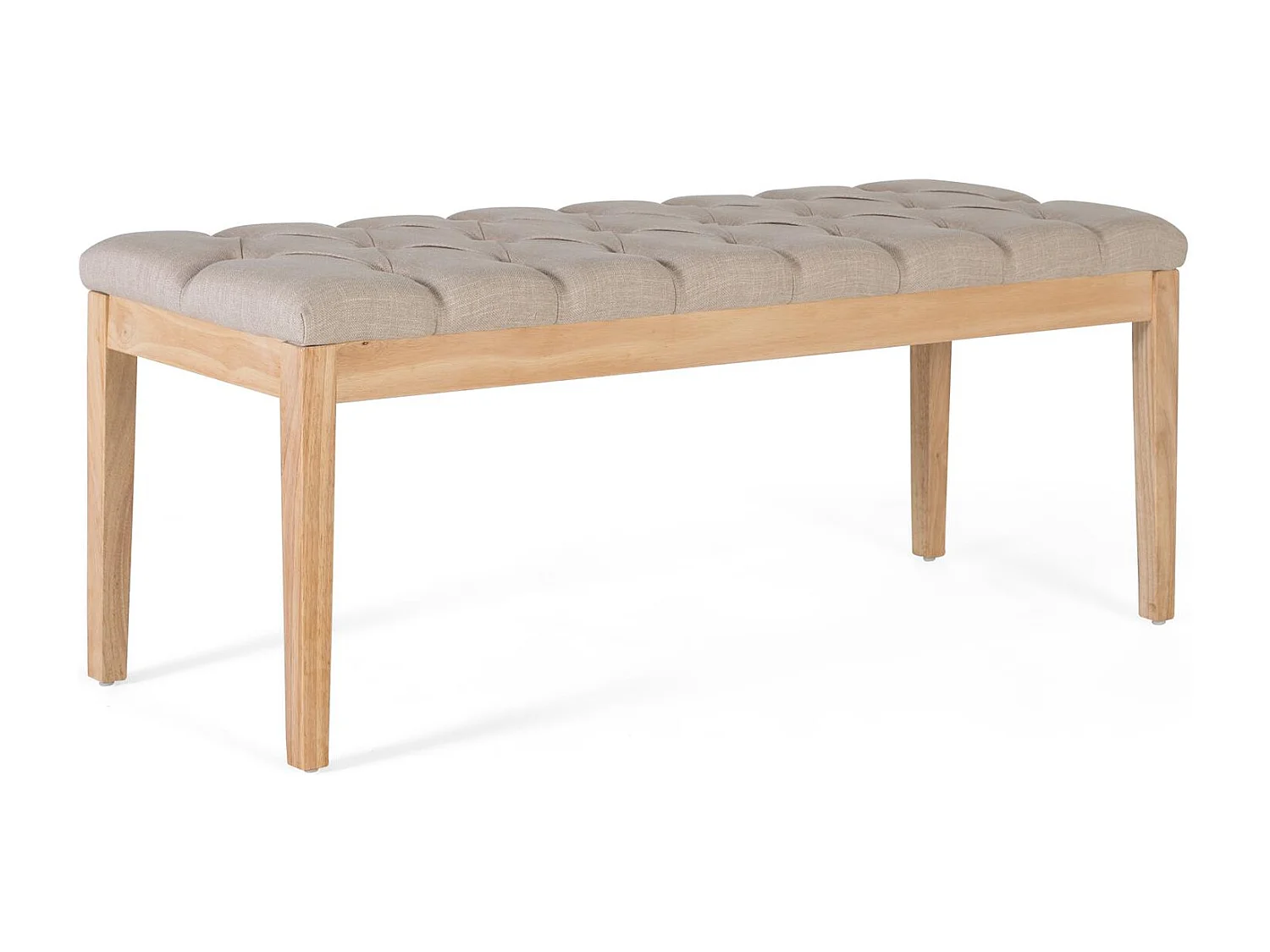 Banc pin naturel et tissu beige