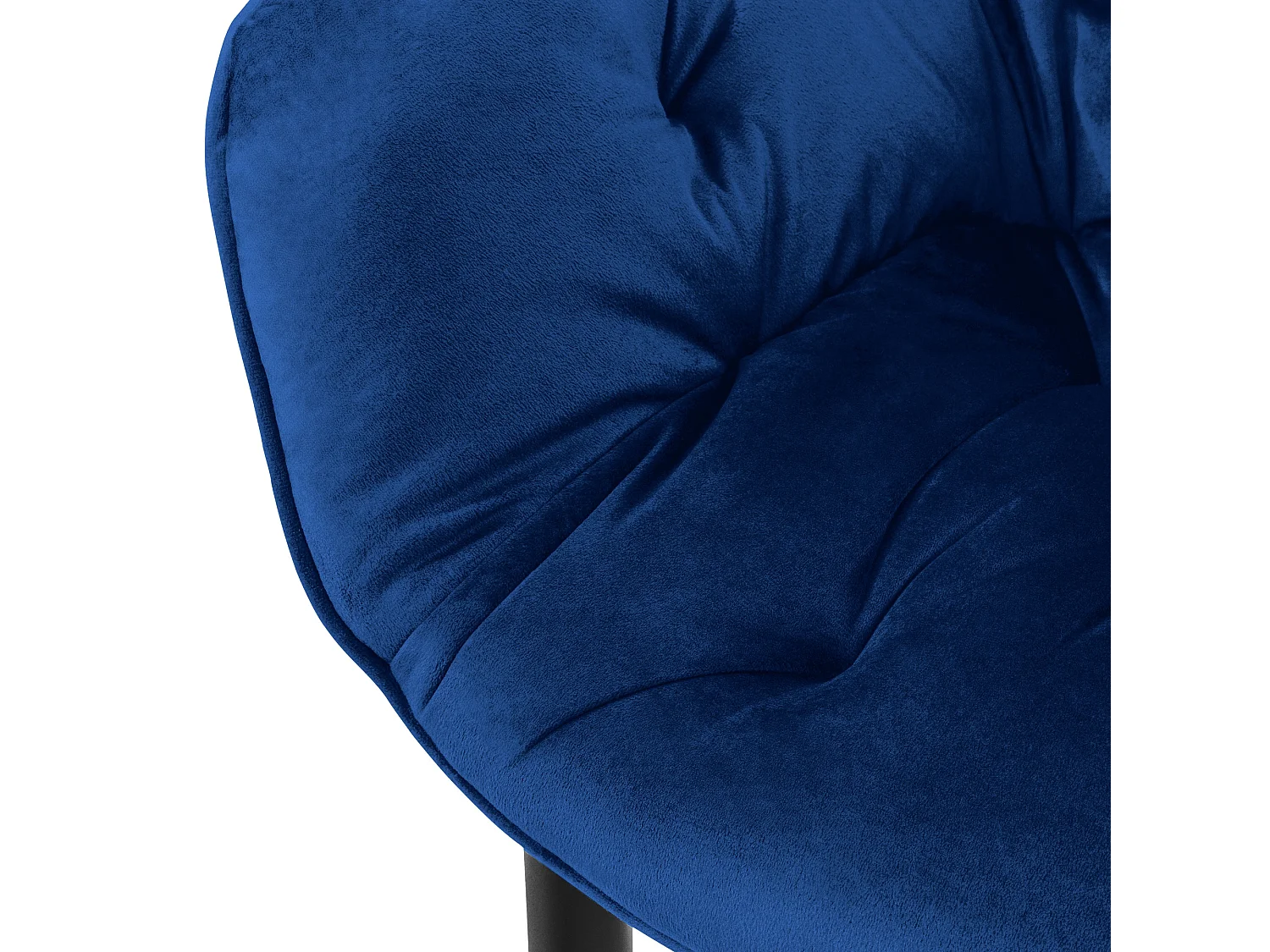 6x Sillas de terciopelo grueso azul oscuro asiento ergonómico para cocina/salón