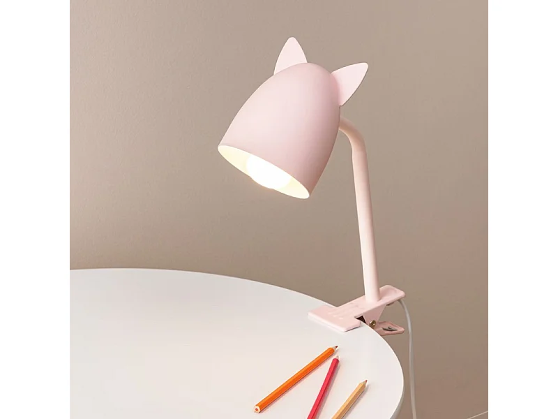 Lamparina de pinça rosa 38x10x13 cm