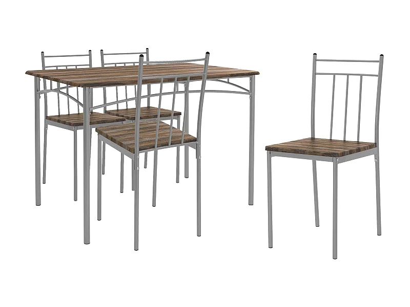 Juego de comedor de 5 piezas grupo de mesa y 4 sillas de madera flotante