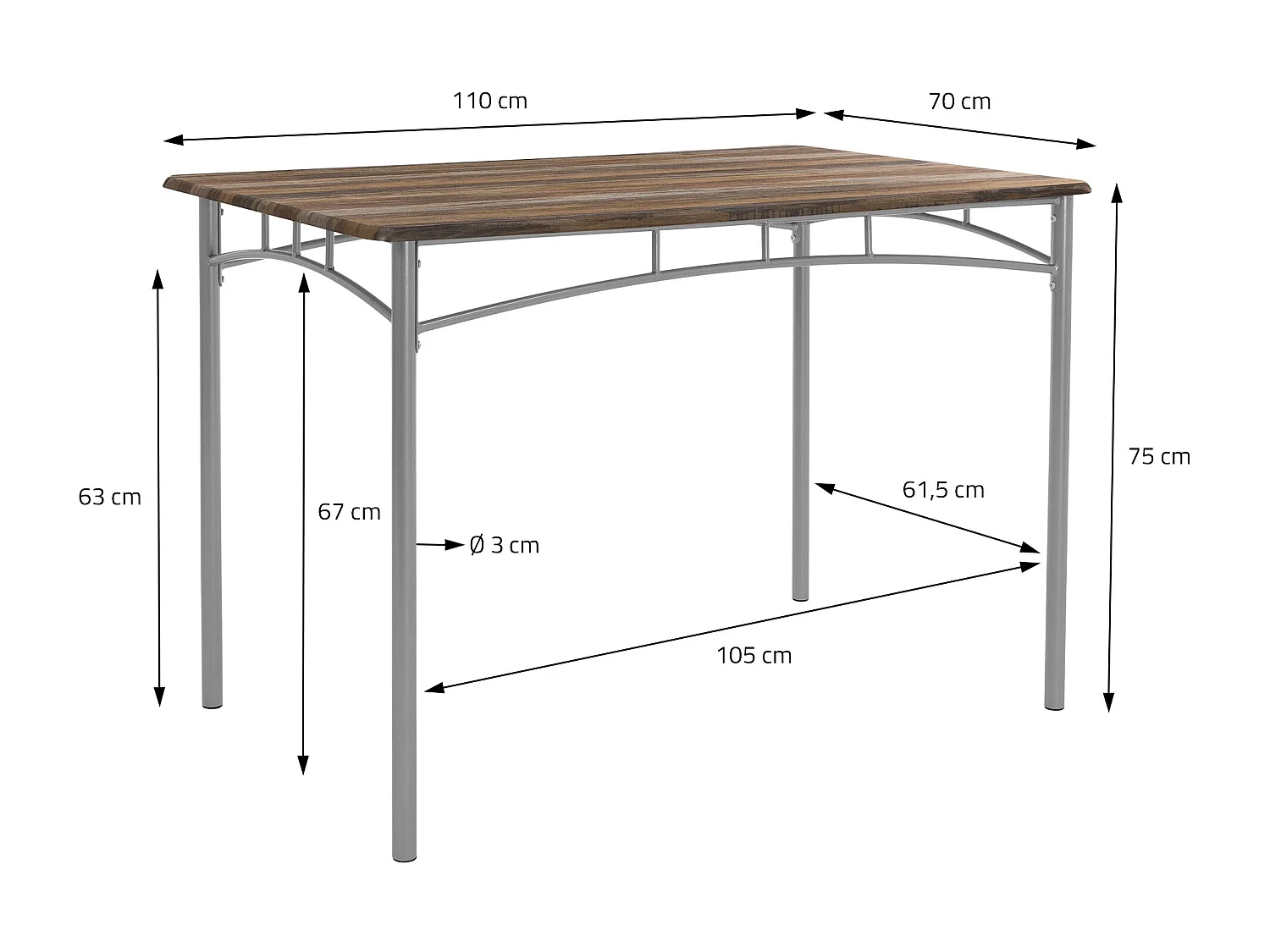 Juego de comedor de 5 piezas grupo de mesa y 4 sillas de madera flotante