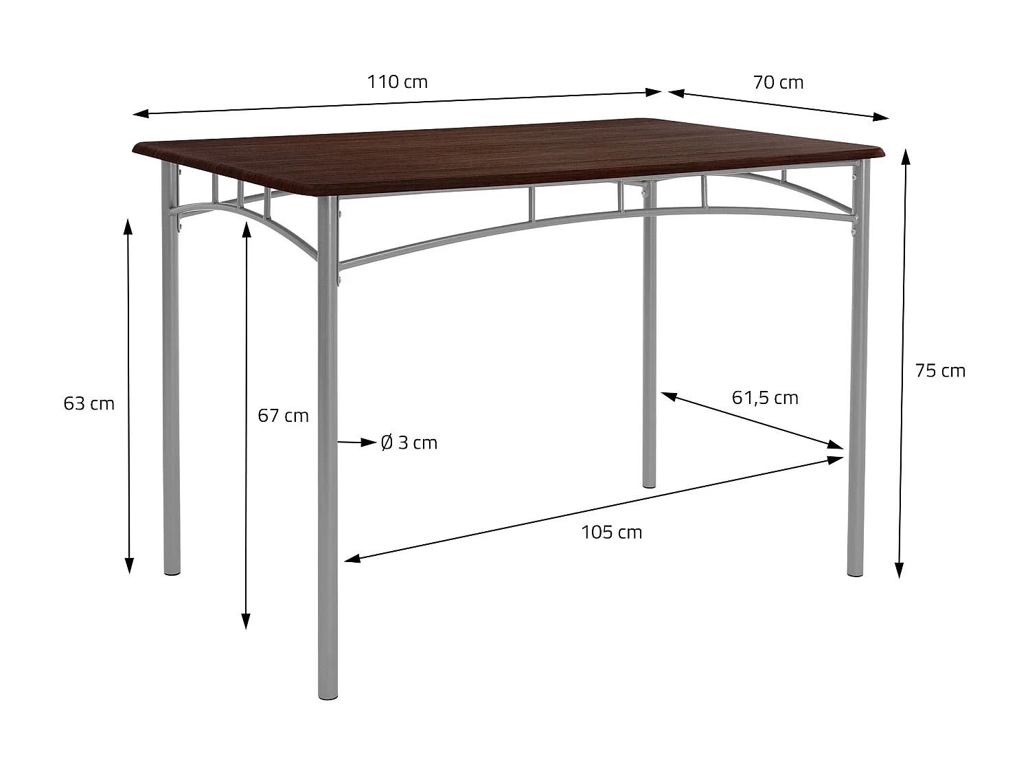 Juego de comedor de 5 piezas grupo de mesa y 4 sillas de madera roble oscuro