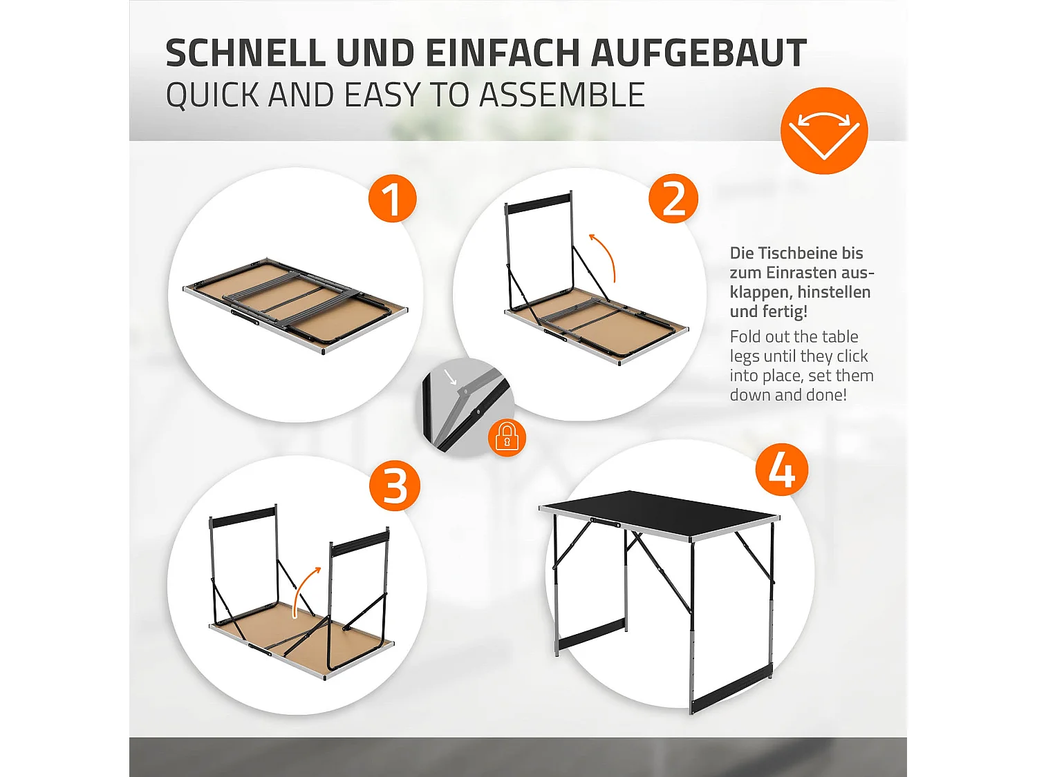 Tavolo pieghevole 3 pezzi 100x60 cm nero multifunzionale struttura da giardino