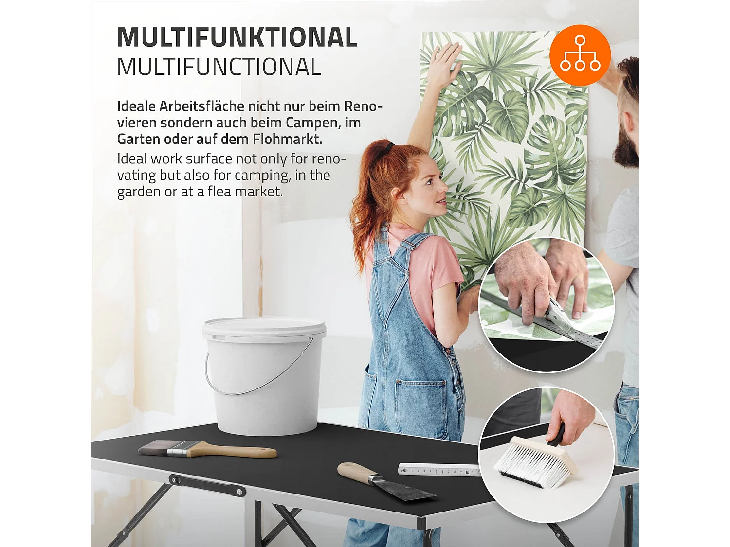 Tavolo pieghevole 3 pezzi 100x60 cm nero multifunzionale struttura da giardino