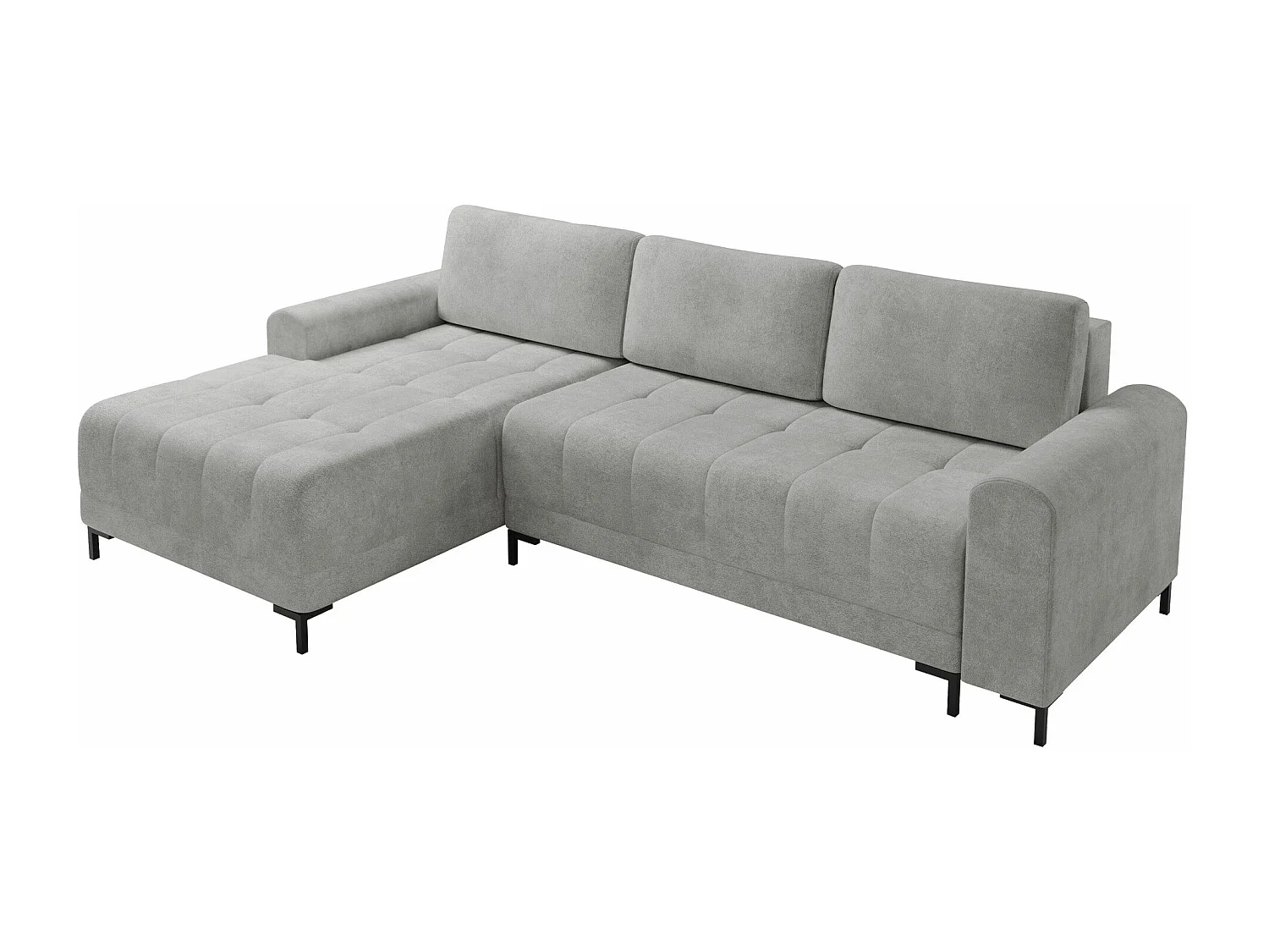 Sofá rinconero Stonecrest 100, Gris, Función de descanso, Almacenaje, 258x168x92cm