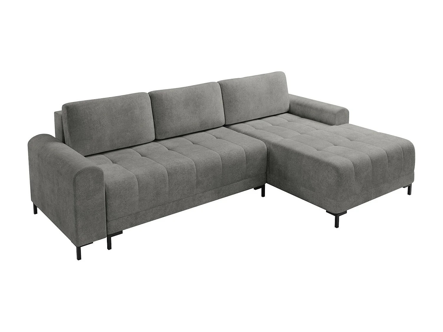 Sofá rinconero Stonecrest 100, Gris, Función de descanso, Almacenaje, 258x168x92cm