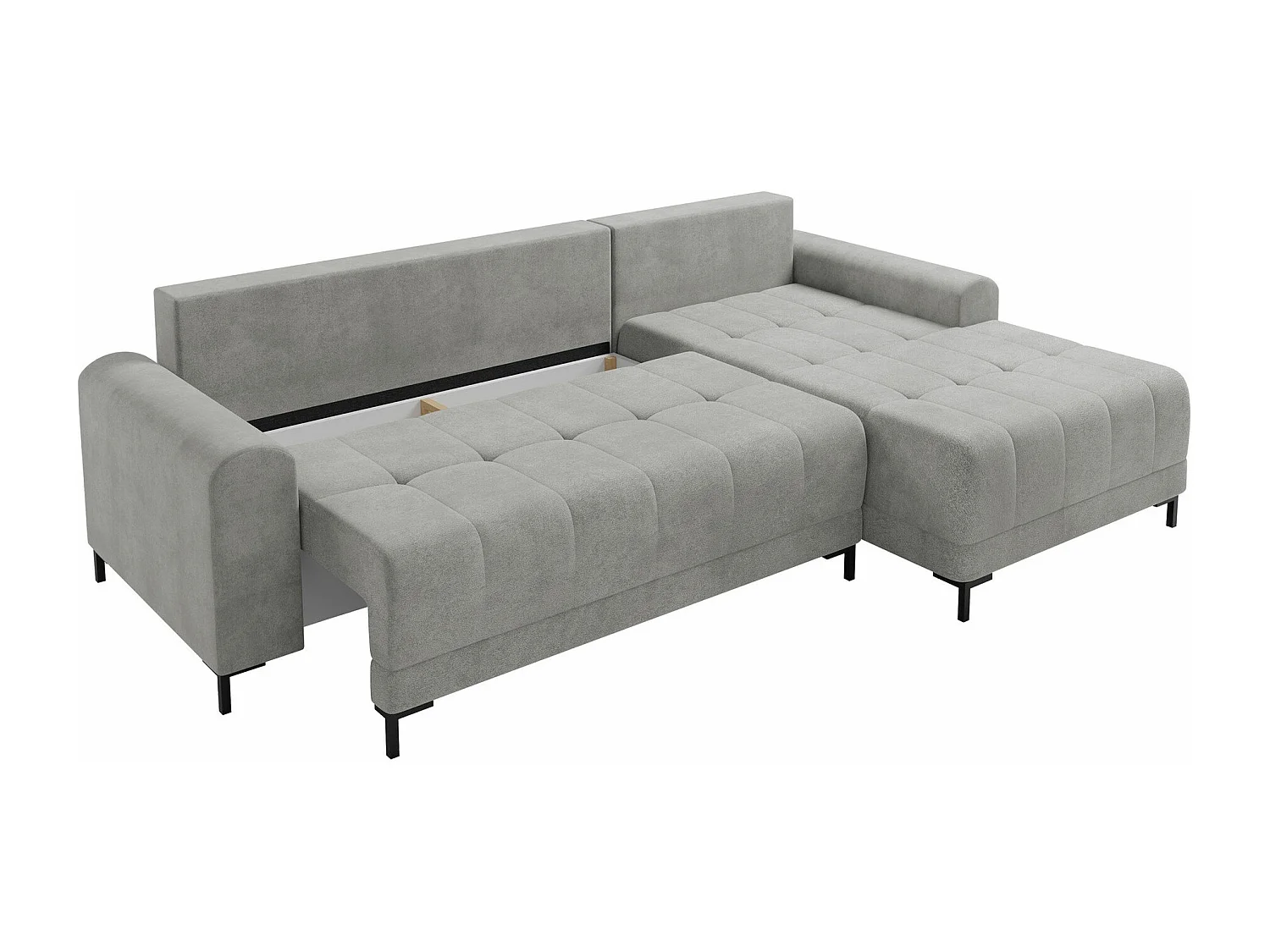 Sofá rinconero Stonecrest 100, Gris, Función de descanso, Almacenaje, 258x168x92cm