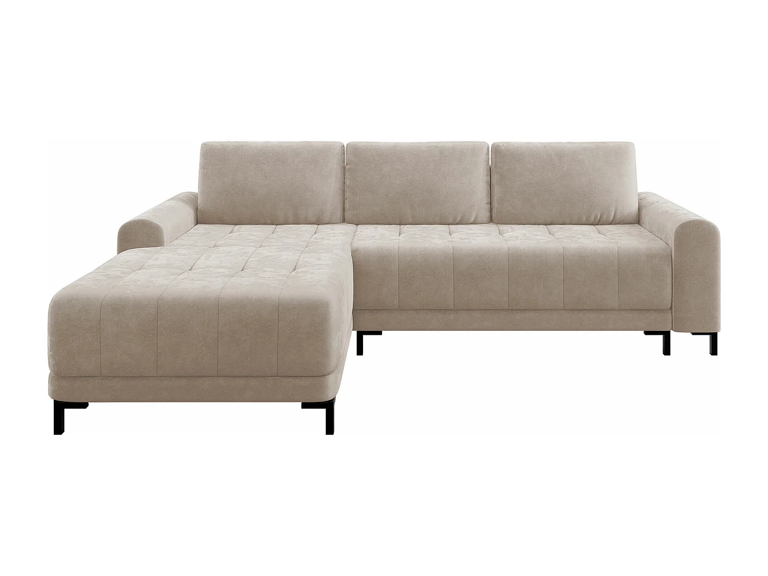 Sofá de canto Stonecrest 100, Castanho claro, Funcionalidade de dormir