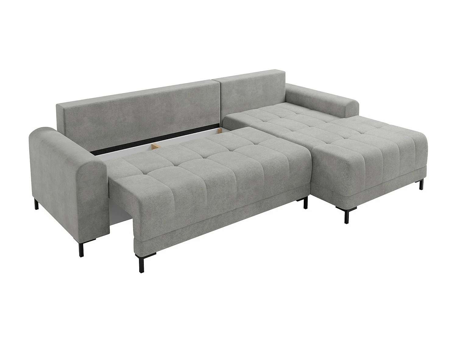 Sofá rinconero Stonecrest 100, Gris, Función de descanso, Almacenaje, 258x168x92cm