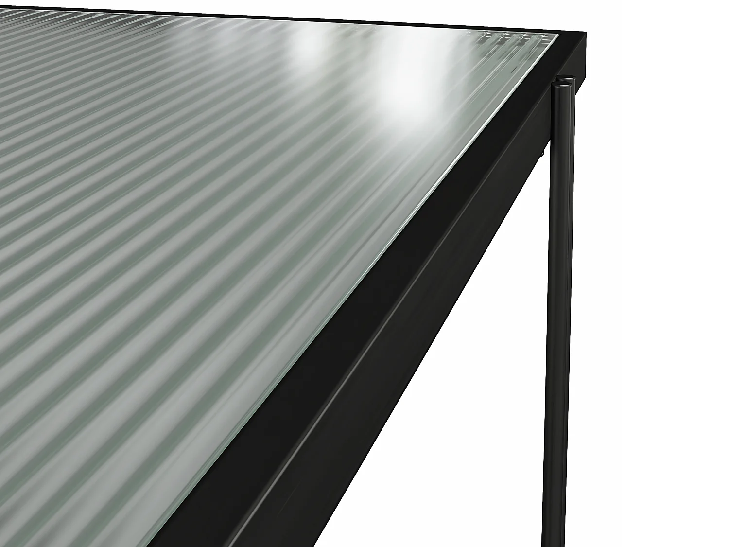 Wainwright | Bibliothèque á 3 étagères en aspect chêne noir et 1 étagère en verre