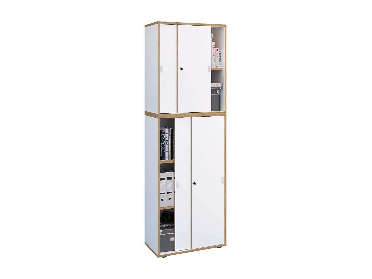 Office cabinet Salia White H. 183 x W. 60 x D. 33 cm