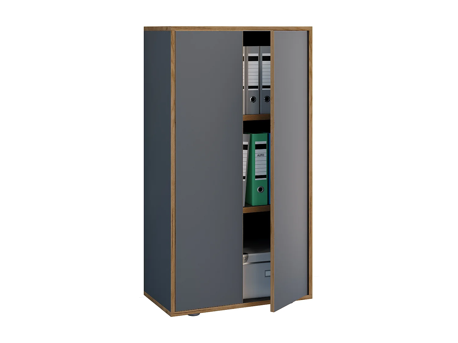 VCM Wooden Office Cabinet Folder Arquivo Gabinete de móveis de escritório Salia 3x Largura 60 cm Portas giratórias (Antracite)