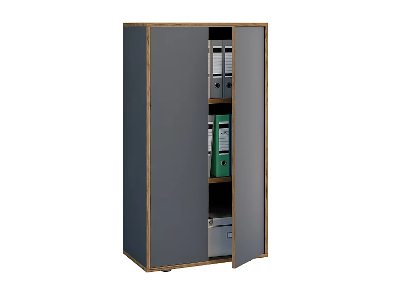 VCM Wooden Office Cabinet Folder Arquivo Gabinete de móveis de escritório Salia 3x Largura 60 cm Portas giratórias (Antracite)