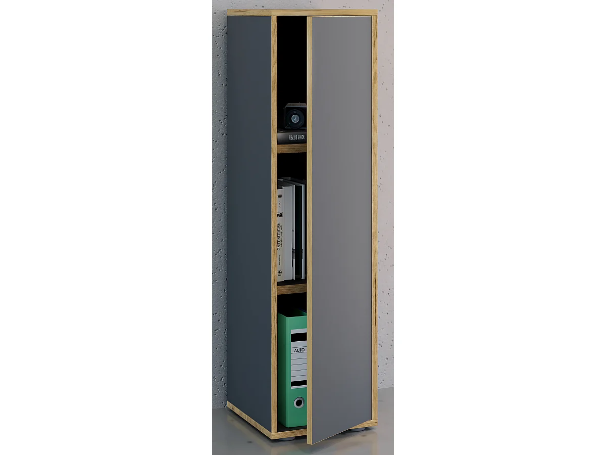 Office cabinet Salia Anthracite H. 110 x W. 30 x D. 33 cm