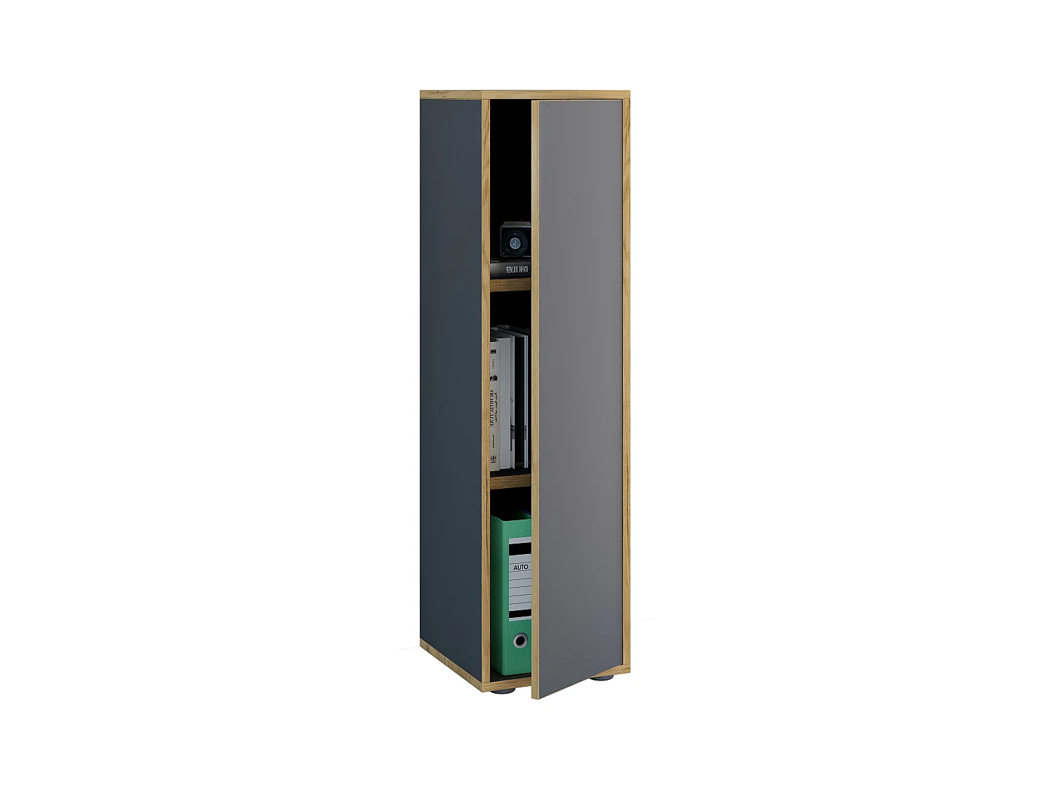 Office cabinet Salia Anthracite H. 110 x W. 30 x D. 33 cm