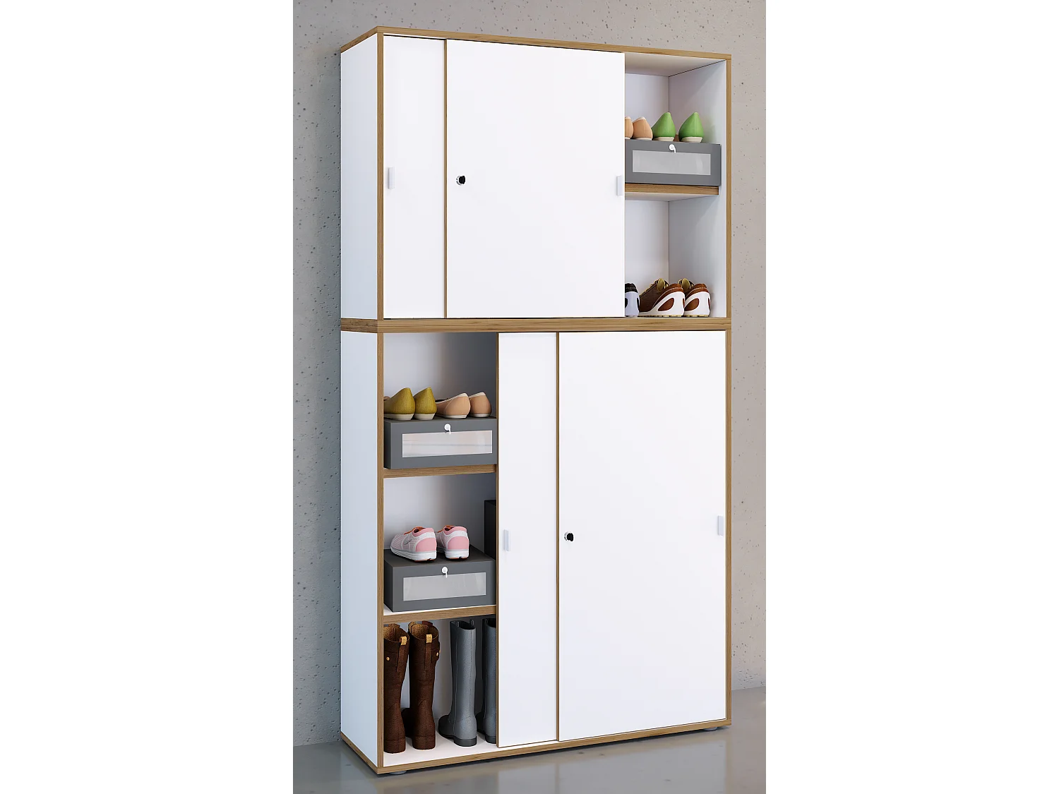 VCM pasta de armário de escritório de madeira Gabinete de escritório Gabinete de mobiliário de escritório Salia 5 vezes largura 100 cm portas deslizantes (branco)