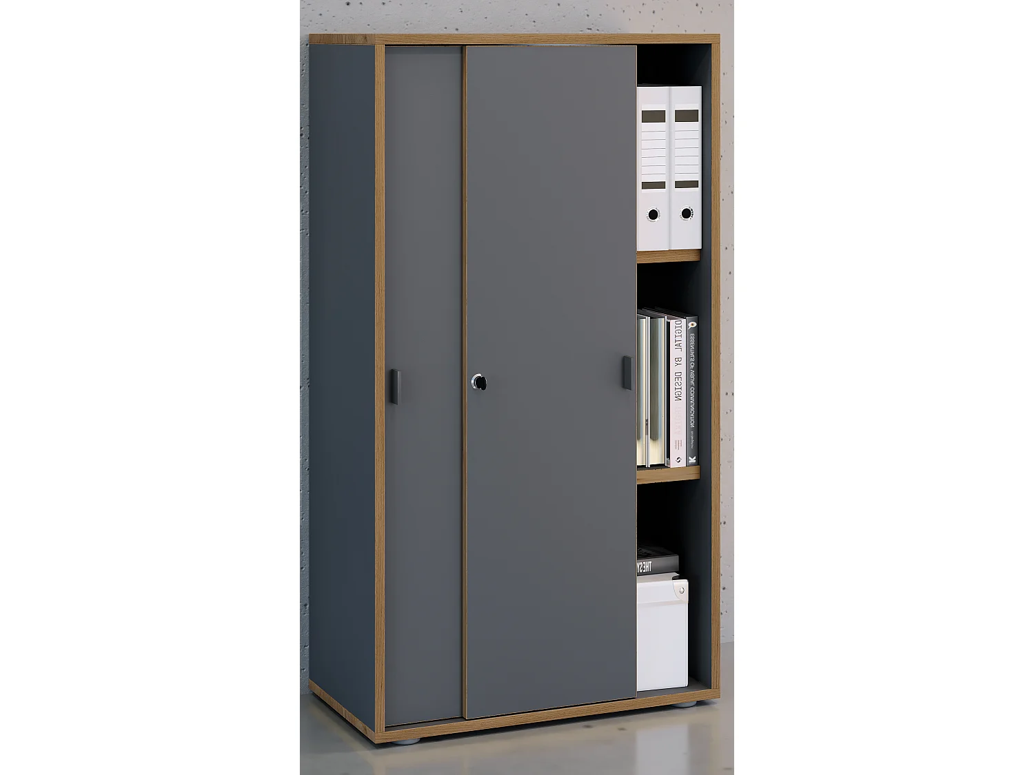 Office cabinet Salia Anthracite H. 110 x W. 60 x D. 37 cm