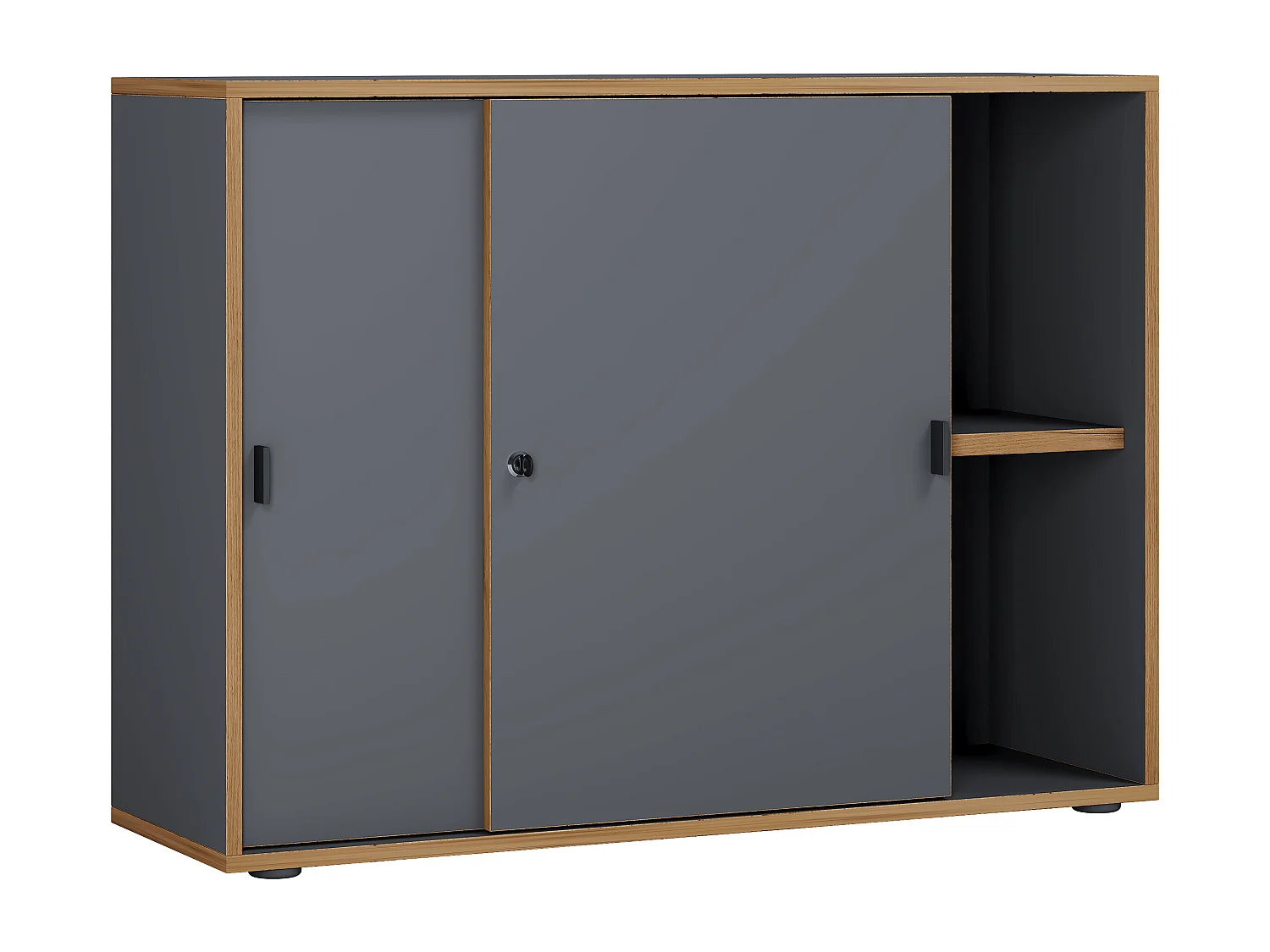Office cabinet Salia Anthracite H. 74 x W. 100 x D. 37 cm