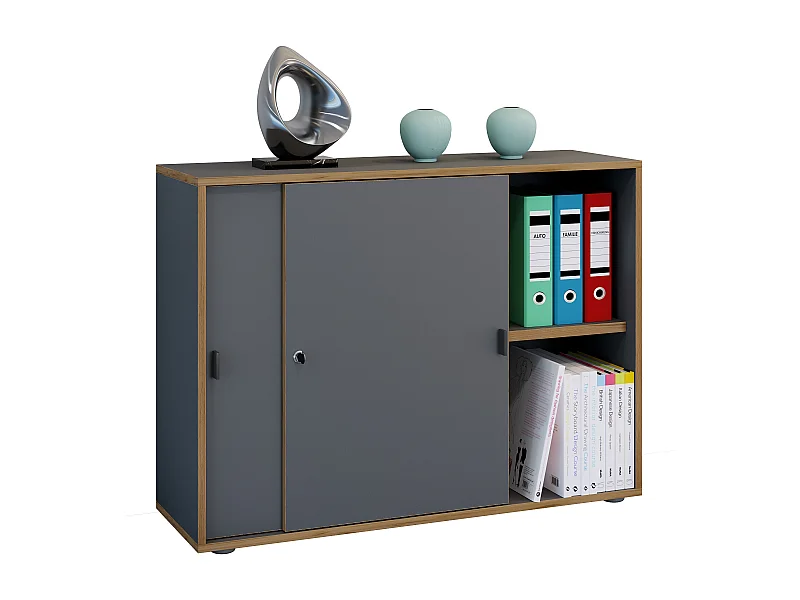 Office cabinet Salia Anthracite H. 74 x W. 100 x D. 37 cm