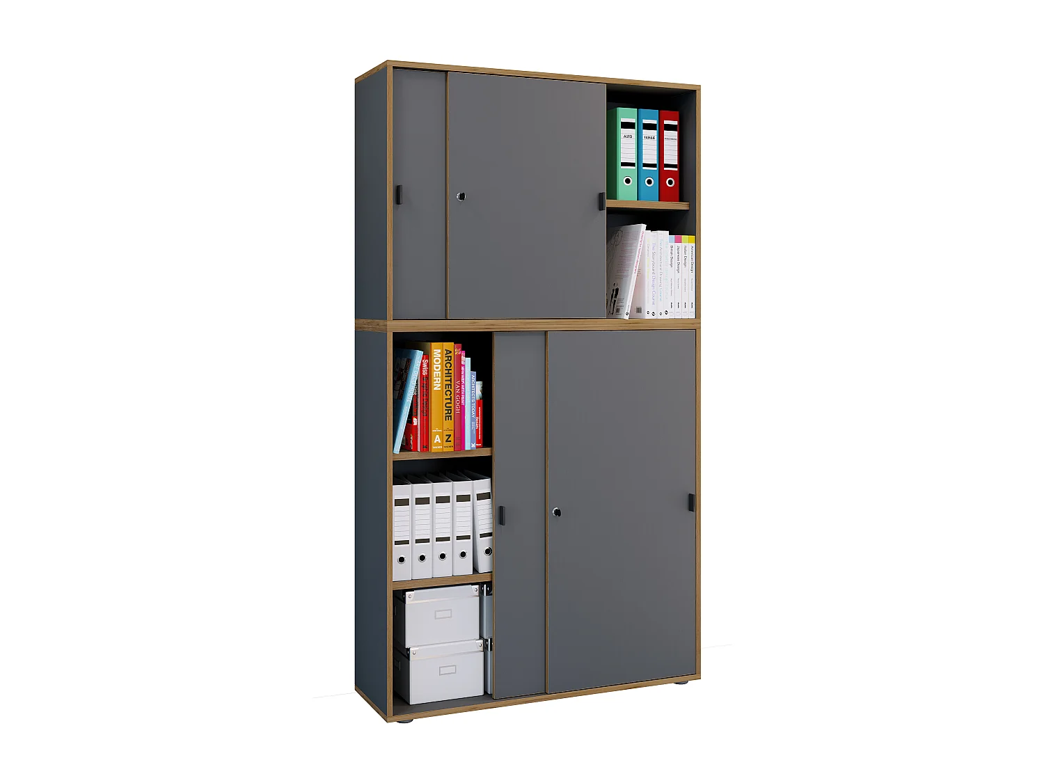 Büroschrank Aktenschrank Schiebetüren Salia 5fach