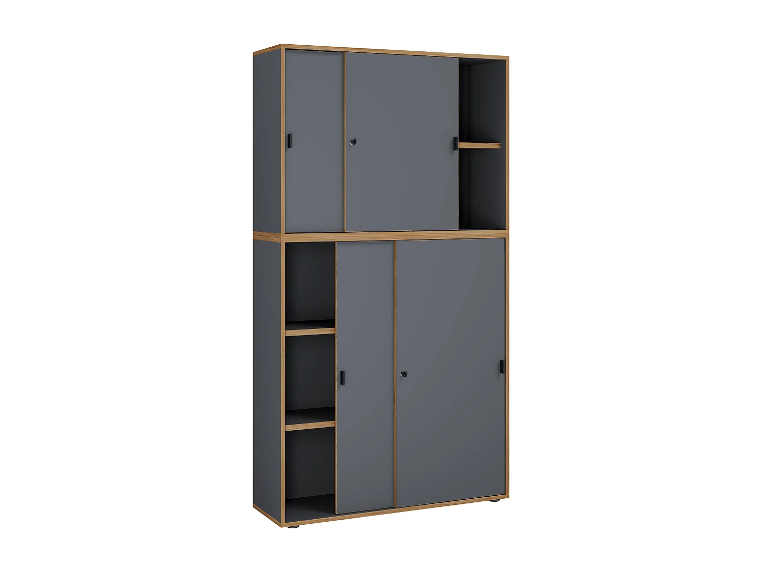Office cabinet Salia Anthracite H. 183 x W. 100 x D. 37 cm