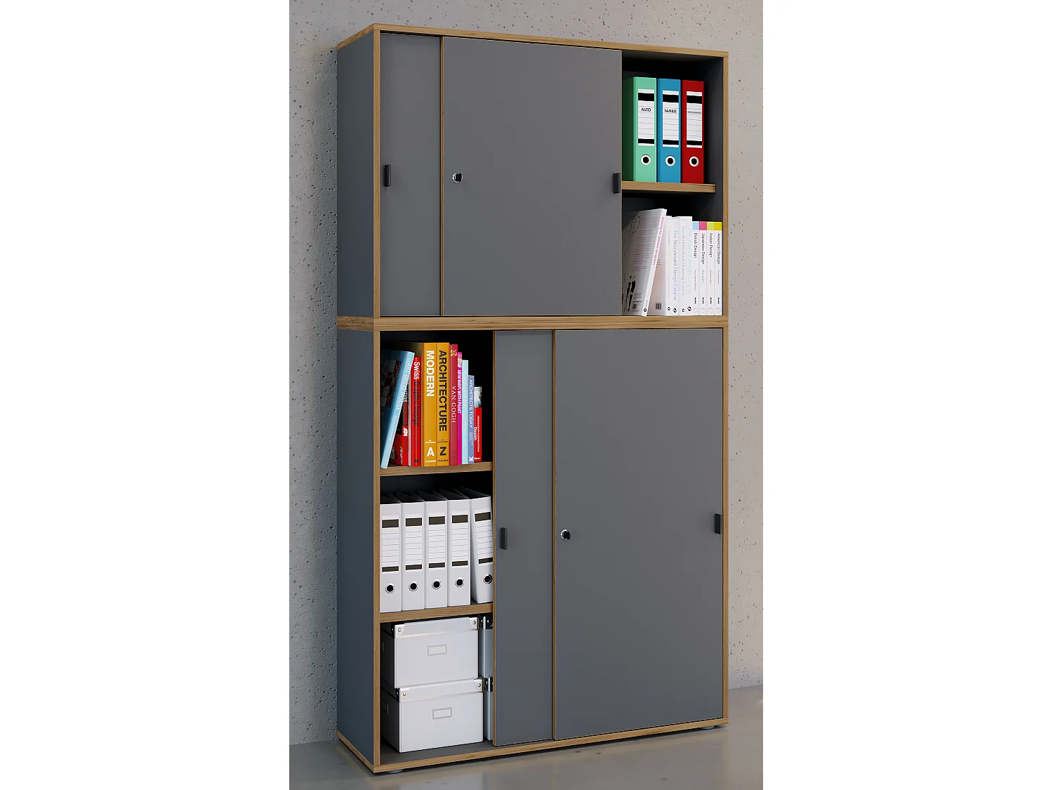 Büroschrank Aktenschrank Schiebetüren Salia 5fach