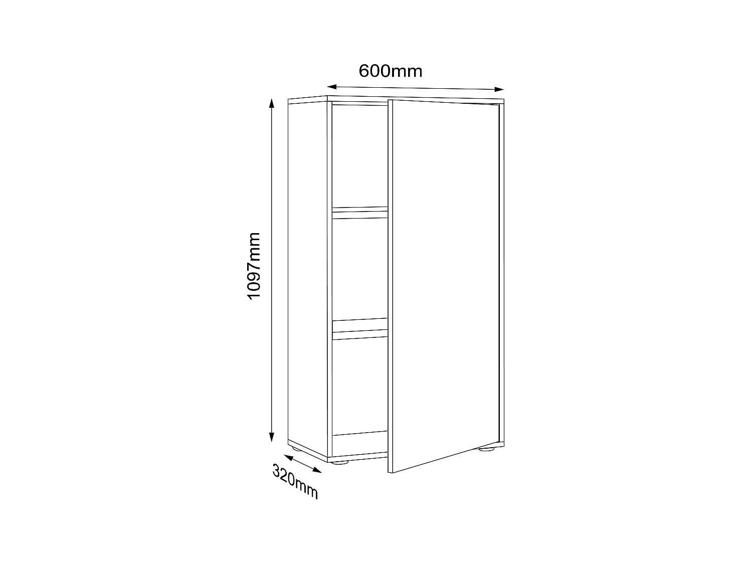Scheda laterale dell'armadio dell'ufficio Salia 3x B60