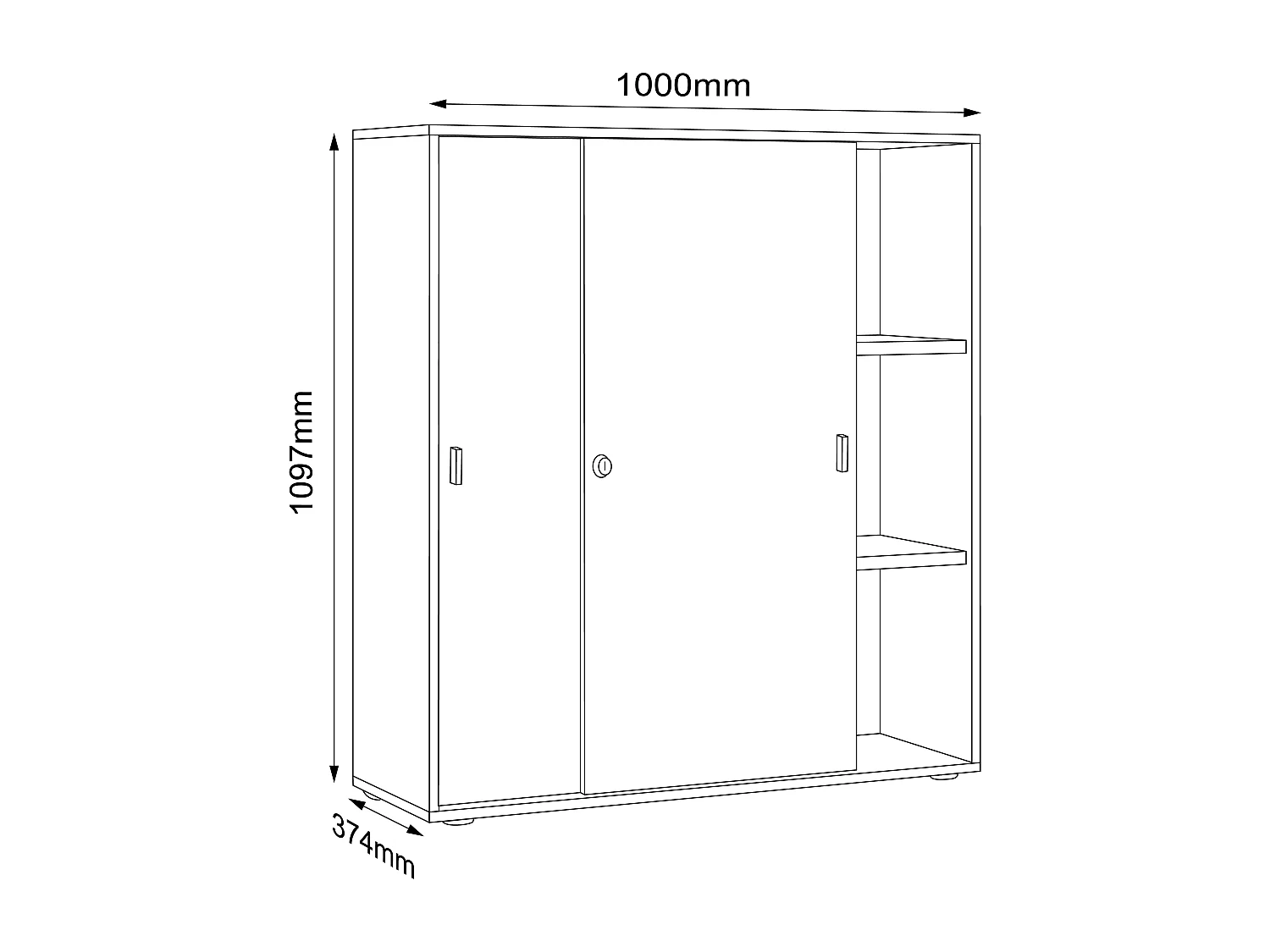 Office cabinet Salia Anthracite H. 110 x W. 100 x D. 37 cm