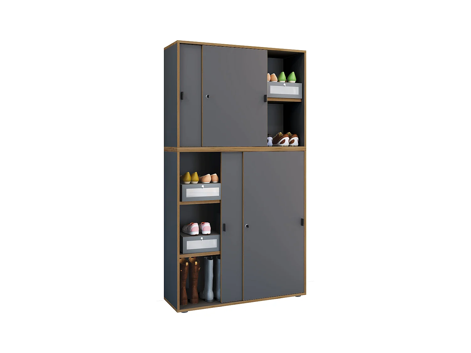Office cabinet Salia Anthracite H. 183 x W. 100 x D. 37 cm