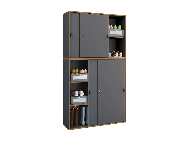 Office cabinet Salia Anthracite H. 183 x W. 100 x D. 37 cm