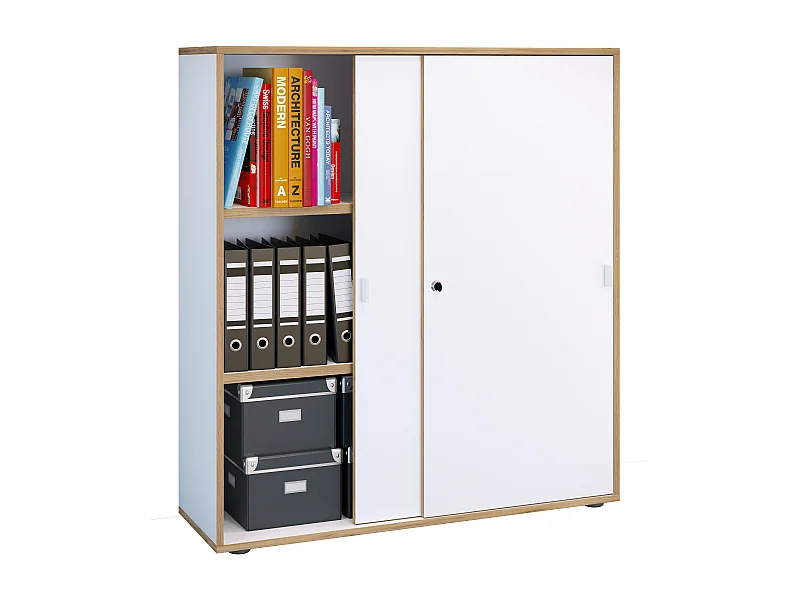 Office cabinet Salia White H. 110 x W. 100 x D. 37 cm