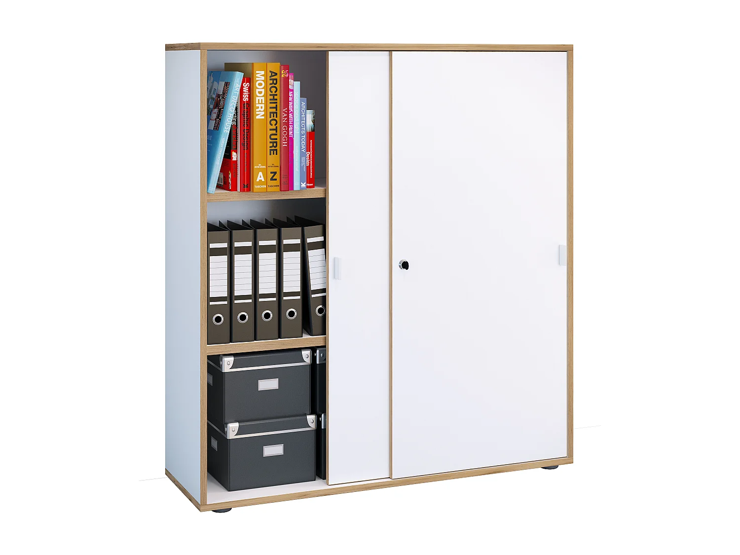 Office cabinet Salia White H. 110 x W. 100 x D. 37 cm